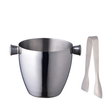 1.5L stainless steel double-ear ice bucket portable ice bucket with/without ice tongs